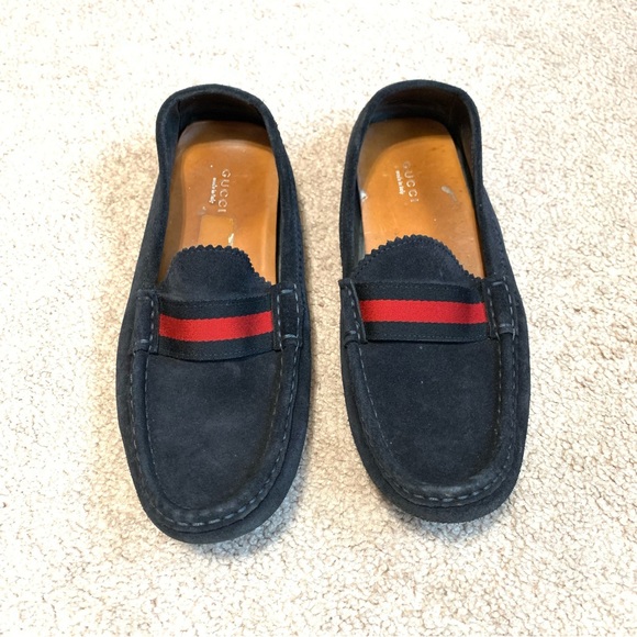 Gucci moccasins drivers loafers blue/red women’s size 38 1/2 - Picture 1 of 16